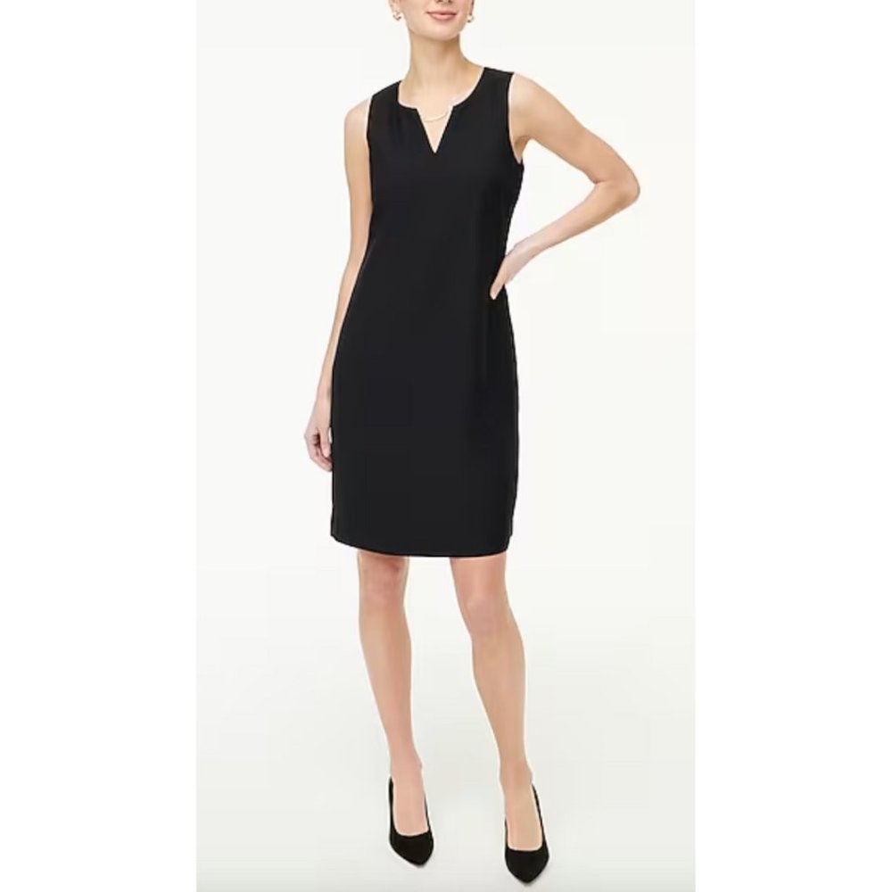 J. Crew Factory- Black Suiting Shift Dress- NWT